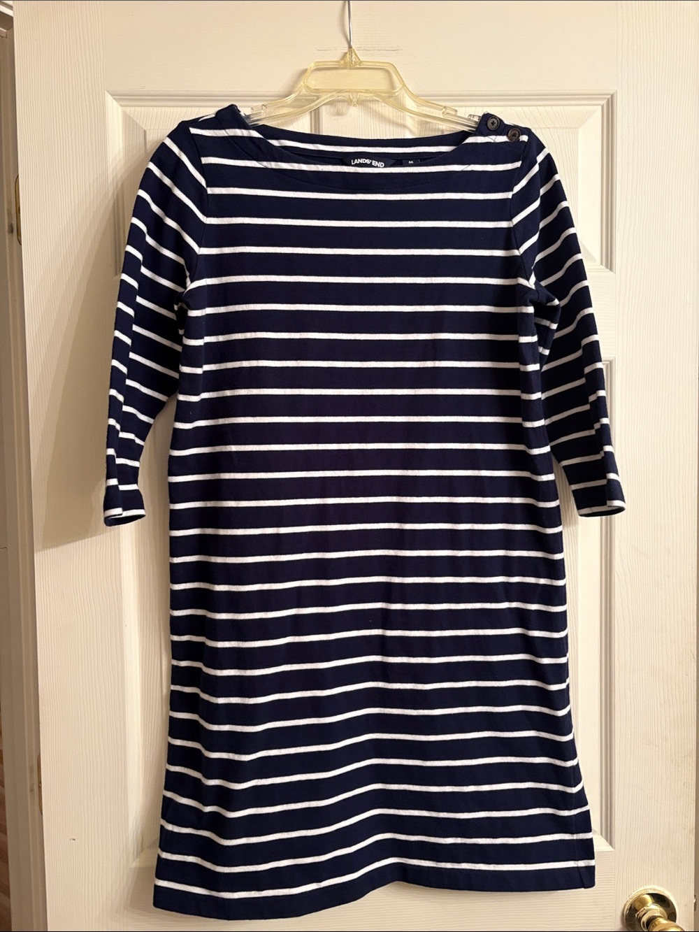 Navy and White Striped Dress
